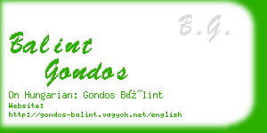 balint gondos business card